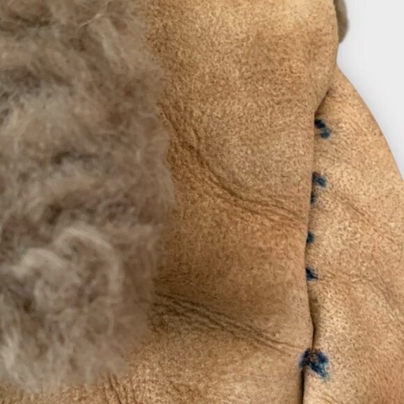 Vintage 70s 80s Sears Sheepskin Shearling Fur Rancher Coat - Picture 10 of 10